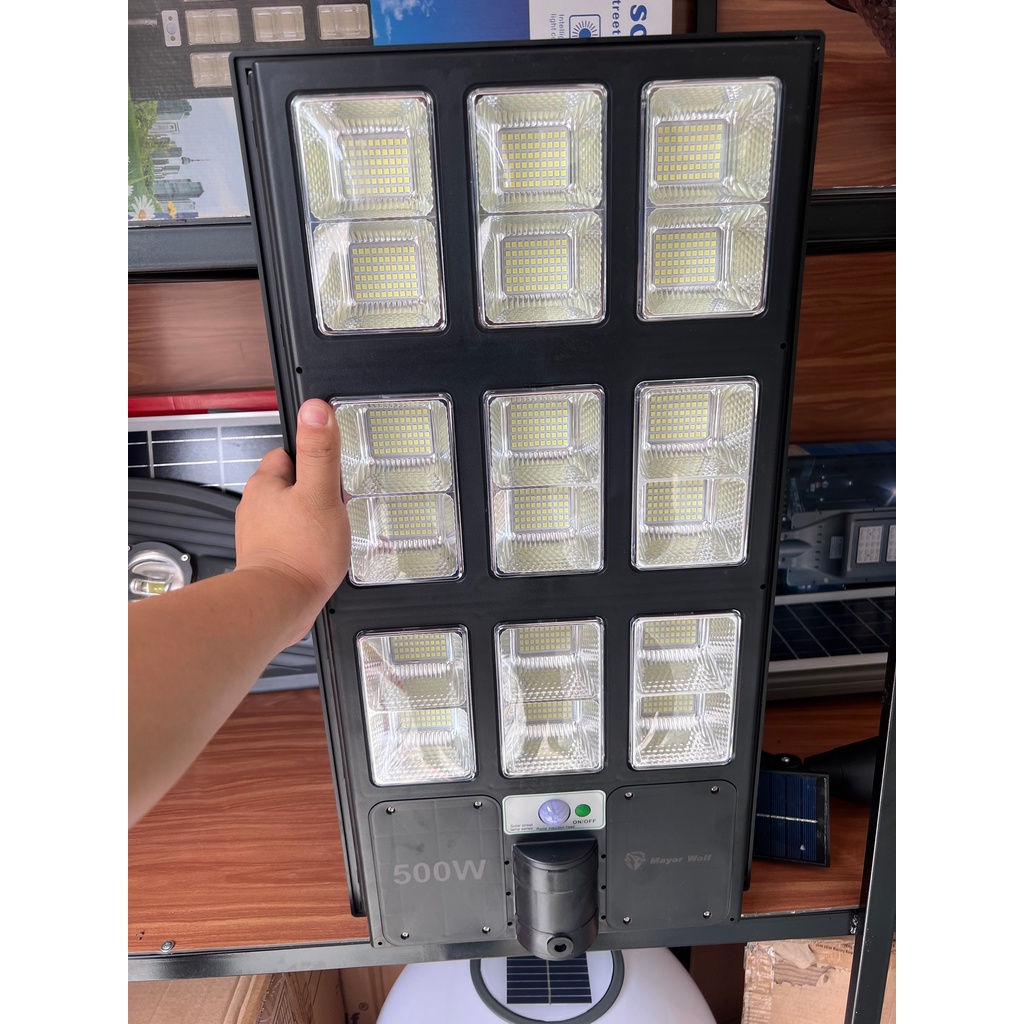 Đèn đường năng lượng mặt trời CX-AT-500 500W Đèn đường liền thể cảm biến chuyển động chống chộm Auto sáng tắt tối tự bật