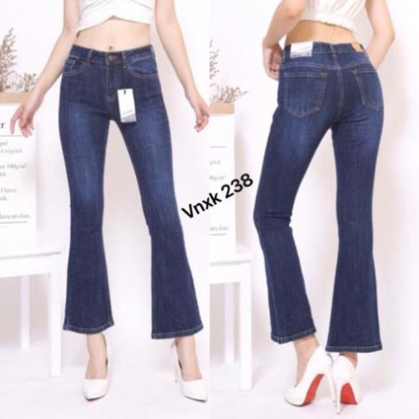 QUẦN JEANS NỮ ống loe dài 9 tấc hàng vnxk chất co dãn mềm siêu tôn dáng -b11