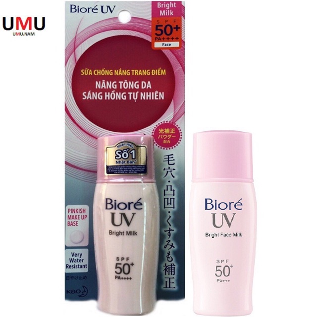 (Mẫu mới, date xa) Kem chống nắng Biore UV Perfect Bright Milk SPF 50+