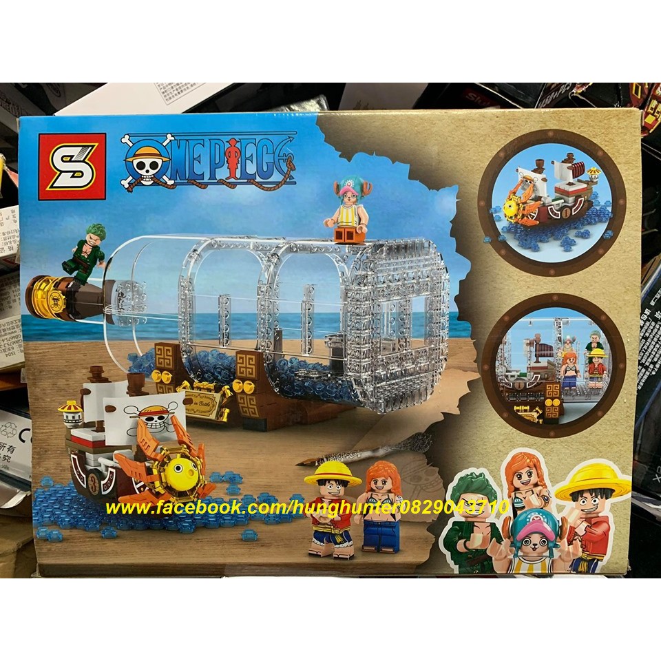 Lego One Piece Bộ lắp ráp Thuyền Thousand Sunny trưng bày trong chai thủy tinh SY 6294