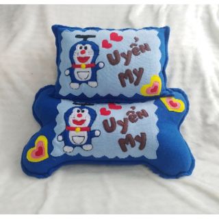 Bộ 2 gối nằm và ôm handmade cho bé doremon