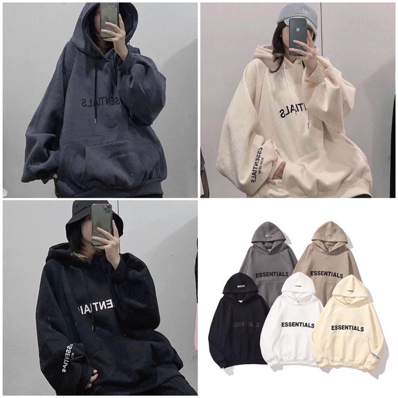[FREESHIP] Áo hoodie nam nữ form rộng esentials unisex đủ màu,Áo nỉ hoodie Nam/Nữ dáng rộng