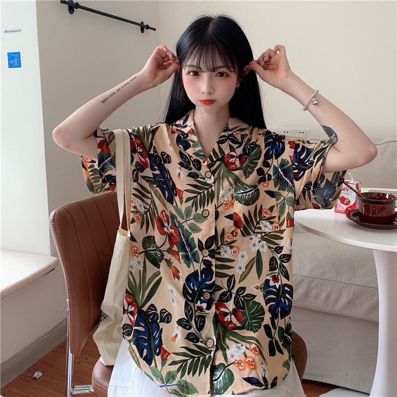 NRVP Áo Sơ Mi Dáng Rộng Thời Trang Hàn Quốc Cá Tính Cho Nữ