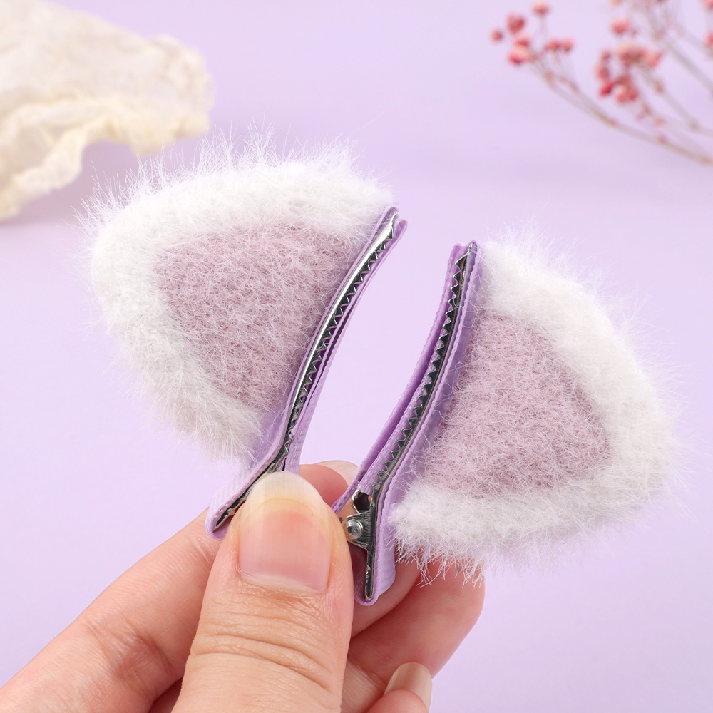 1 Cặp Kẹp Tóc Hình Hoạt Hình Bằng Bông Dễ Thương Cho Nữ