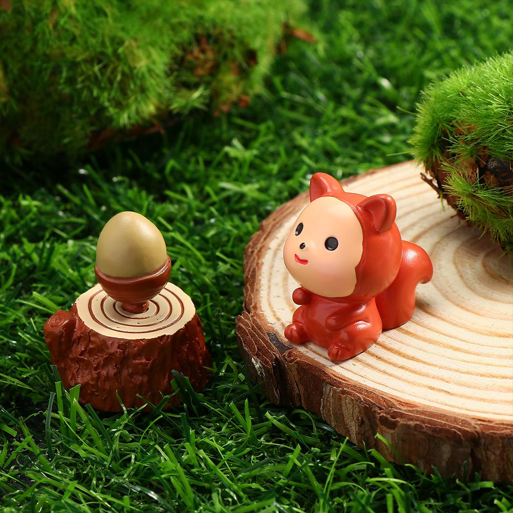 Bộ 3 Tượng Sóc Nhỏ Trang Trí Tiểu Cảnh Bonsai