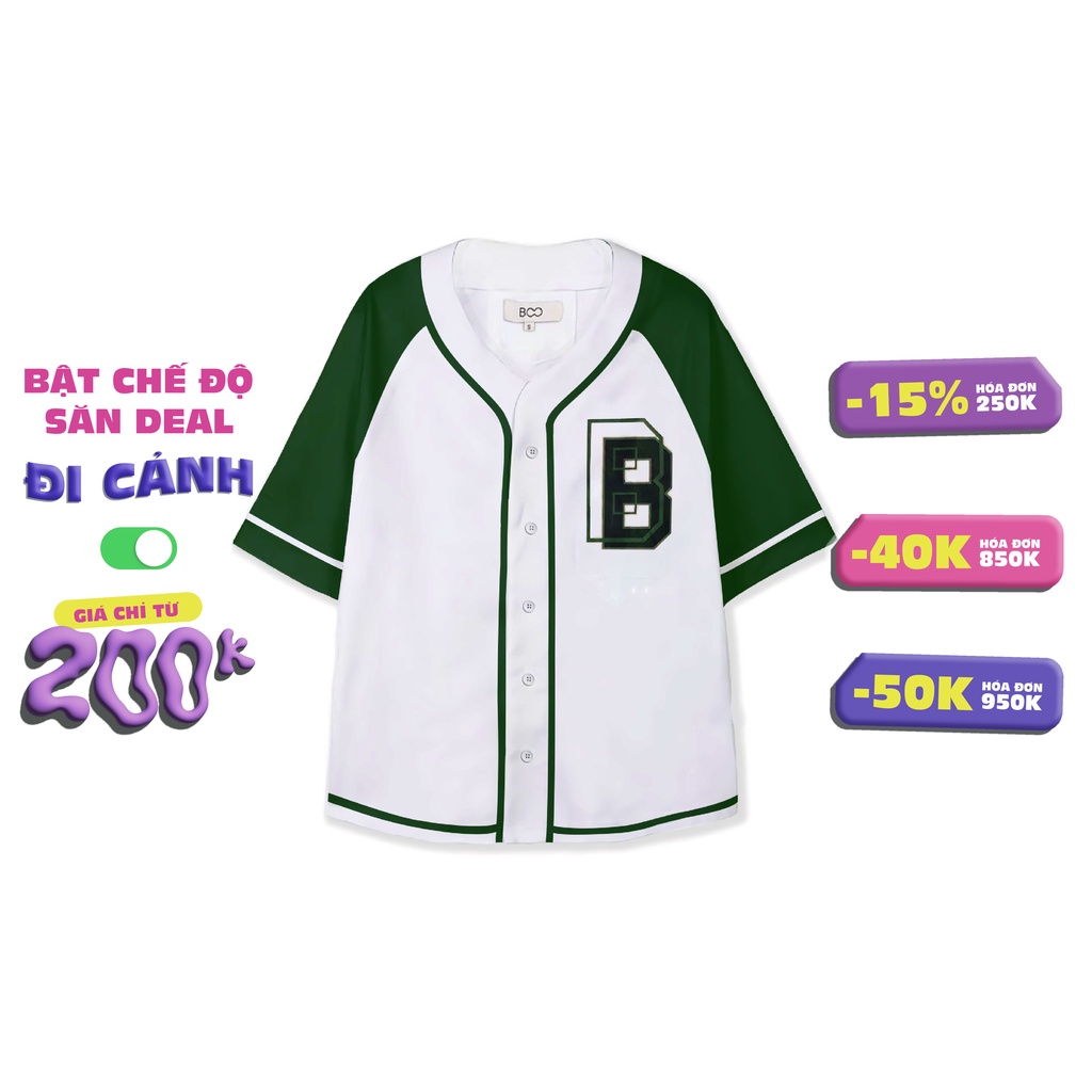 Áo Thun BOO Bóng Chày Nam Dáng Loose Cotton Cao Cấp In Graphic Logo