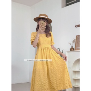 Váy dáng dài tay bồng