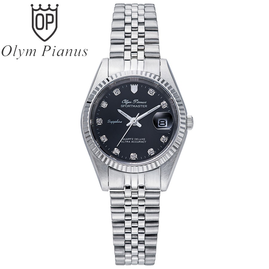 Đồng hồ nữ mặt kính sapphire chống xước Olym Pianus OP68322 OP68322LS đen