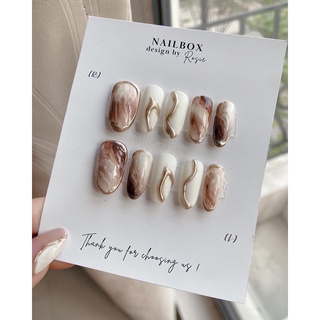 Nailbox vân đá nâu loang sang chảnh