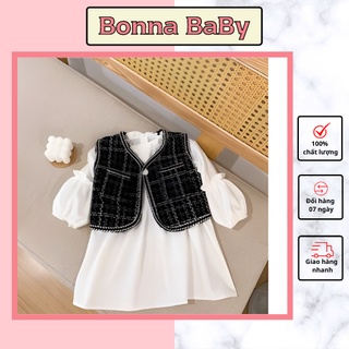 Váy bé gái Bonna chất dạ tuyết, đầm công chúa đi chơi, dự tiệc,mặc ở nhà A059