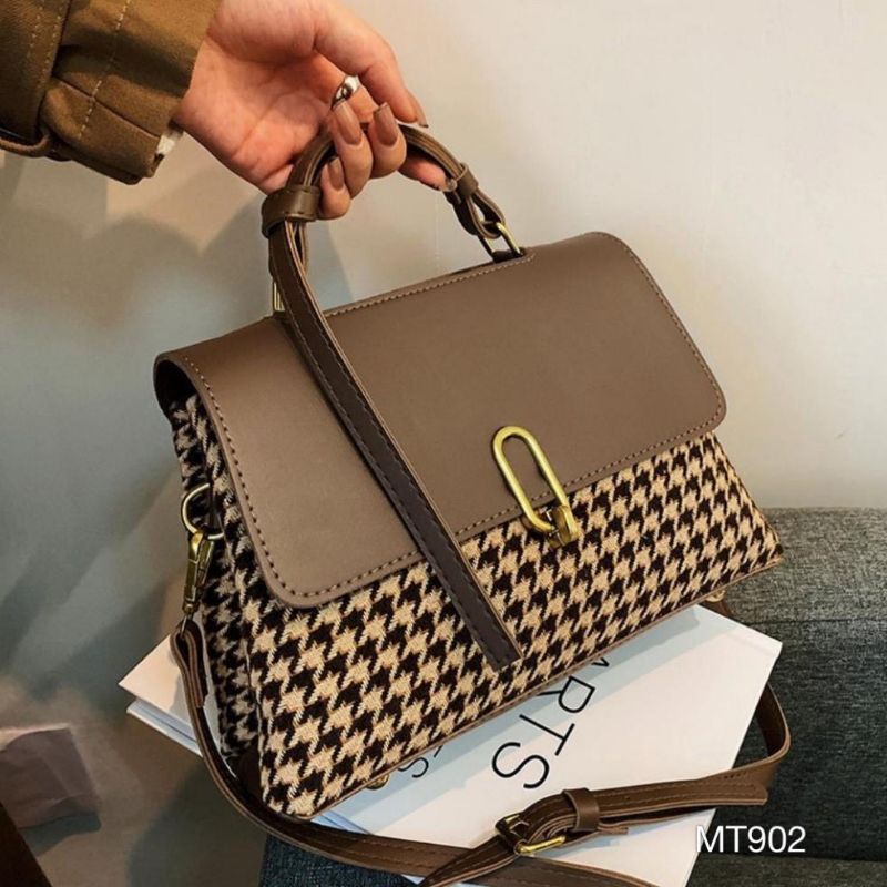 Túi sách nữ công sở đeo chéo.xách tay  chất đẹp phối da Kiểu dáng thanh lịch mun 1993