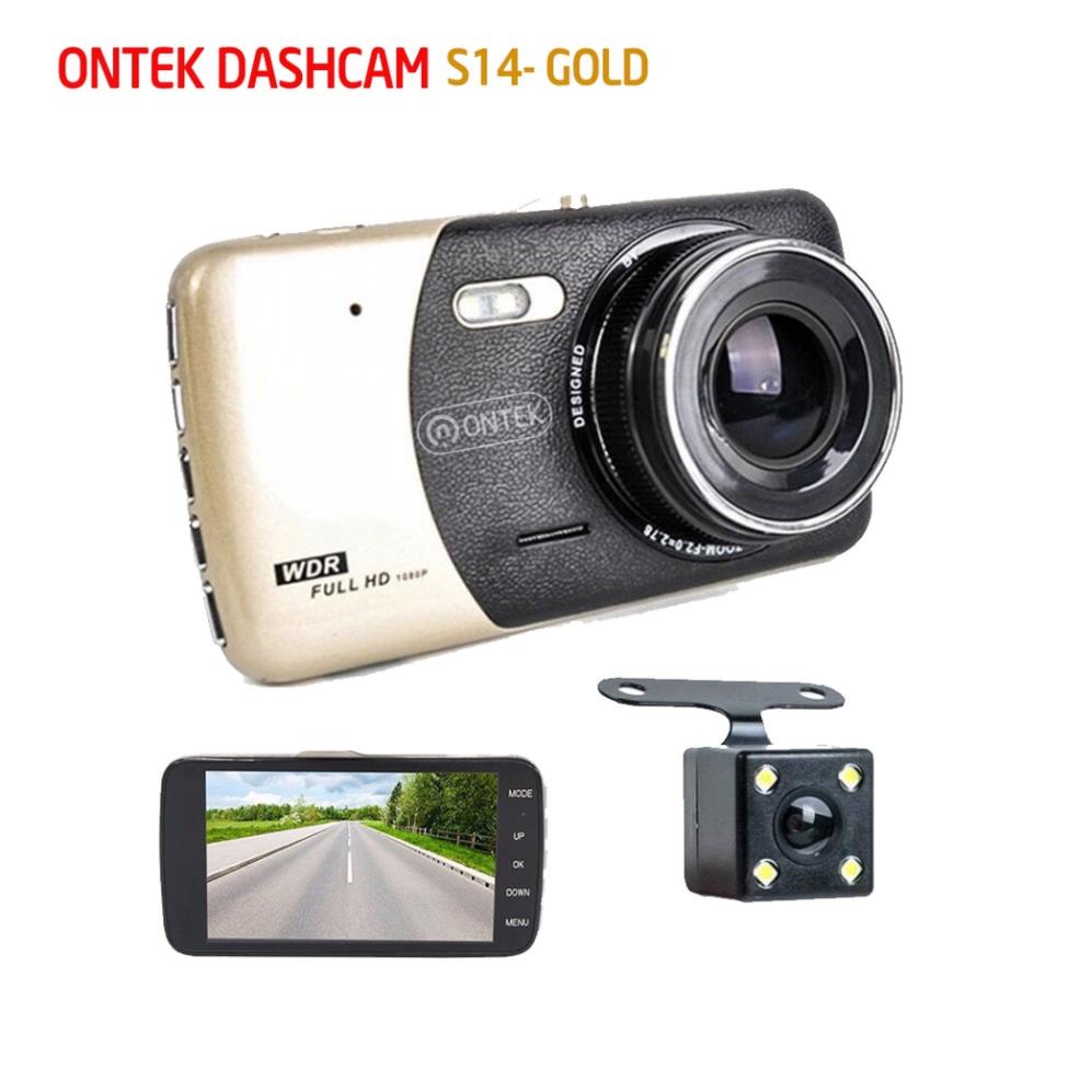 Camera hành trình ONTEKCO S14 GOLD Kèm thẻ 32G, ghi hình trước + Sau 1080P, chính hãng BH 12 tháng