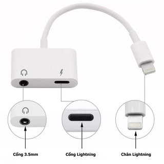 Cáp Jack Chuyển Đổi Lightning Sang 3.5mm + Sạc Cho IPhone - Jack Chuyển Tai Nghe Iphone