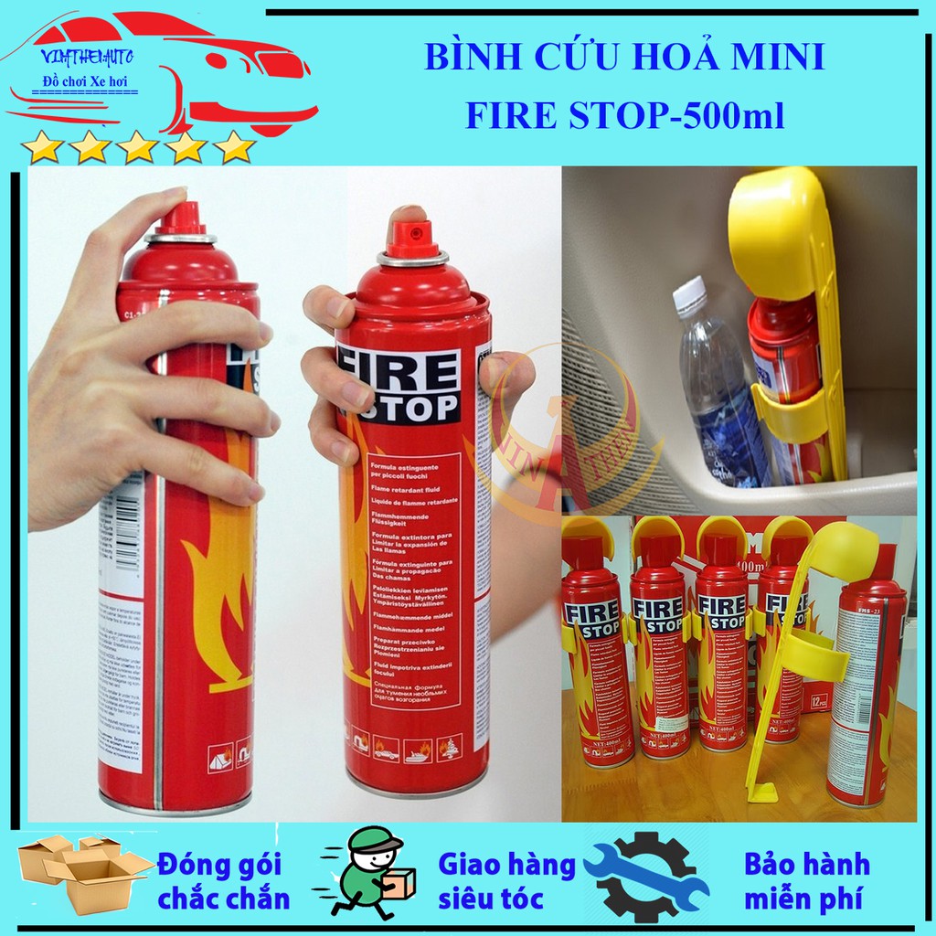 Bình cứu hỏa mini fire stop treo trên xe hơi / ô tô