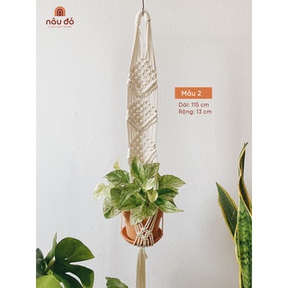 Dây macrame treo chậu cây handmade (kèm móc treo chữ S)