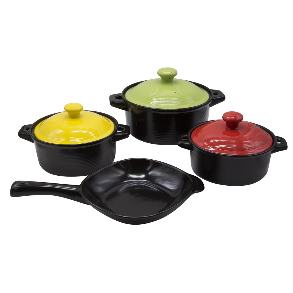 Bộ nồi sứ Royalcooks Molise 2L,3L,4L &amp; chảo sứ Size 27cm (RC-M33)