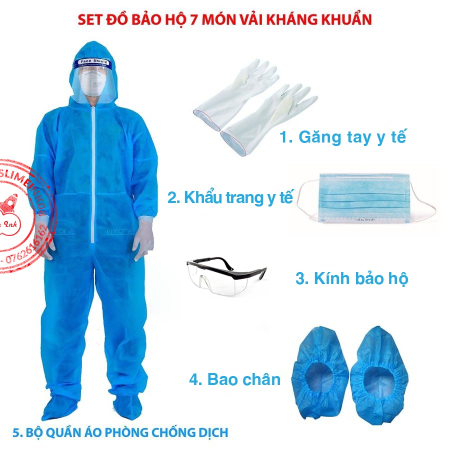 Đồ bảo hộ y tế chống dịch 7 món đi máy bay [hàng Phú quý, An bình việt nam chất lượng đã được kiểm định]