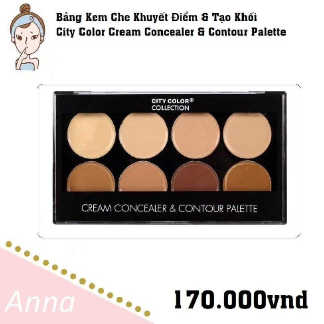 Bảng Kem Che Khuyết Điểm & Tạo Khối City Color Cream Concealer & Contour Palette