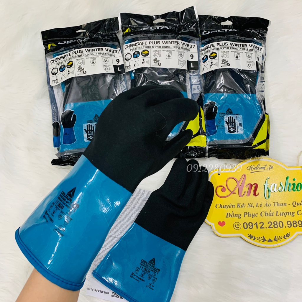 Găng tay kho đông lạnh Deltaplus VV837 chịu được âm 40 độ hàng nhập khẩu Pháp _ Hình chụp thật