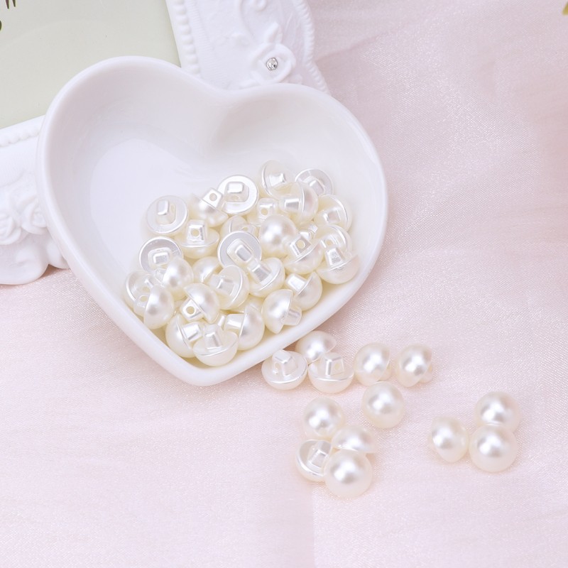 Set 50 hạt nút ngọc trai nhân tạo dùng để trang trí áo quần/đồ thủ công đẹp mắt