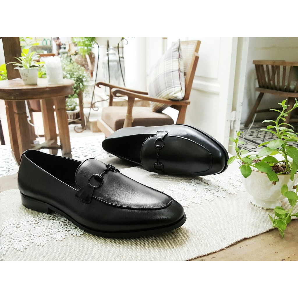 (Cao cấp) Giày Lười Nam Da Bò Toroshoes M588.1 Đen