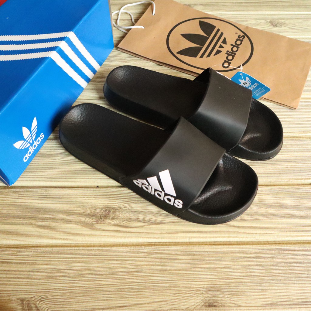 Dép Adidas Màu Trắng Đen Kiểu Dáng Đơn Giản Năng Động Thời Trang Dành Cho Cả Nam Và Nữ