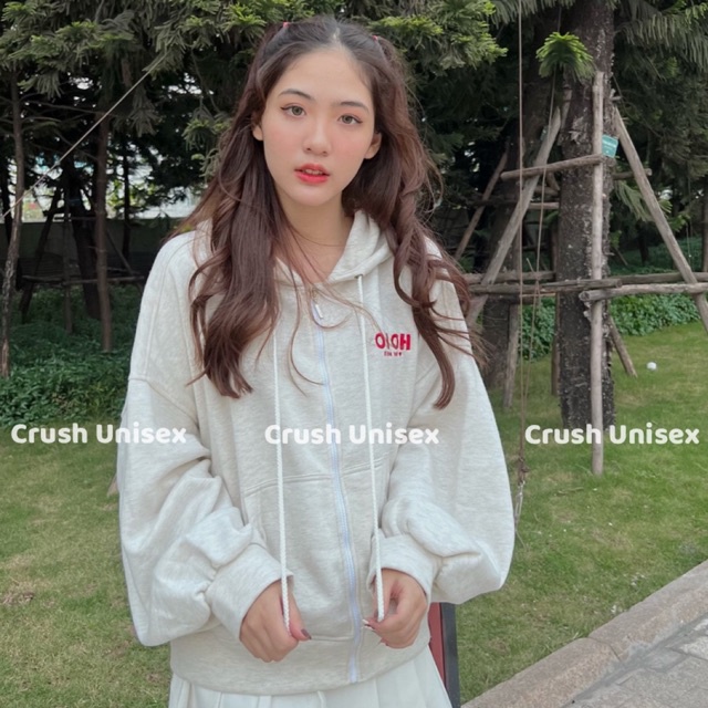 Áo khoác nỉ áo nỉ Unisex nam nữ OH OH Chữ Đỏ full size M L XL CRUSH UNISEX