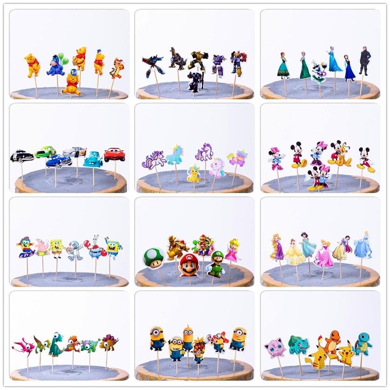 DISNEY Set 24 Que Cắm Trang Trí Bánh Hình Chuột Mickey Đáng Yêu