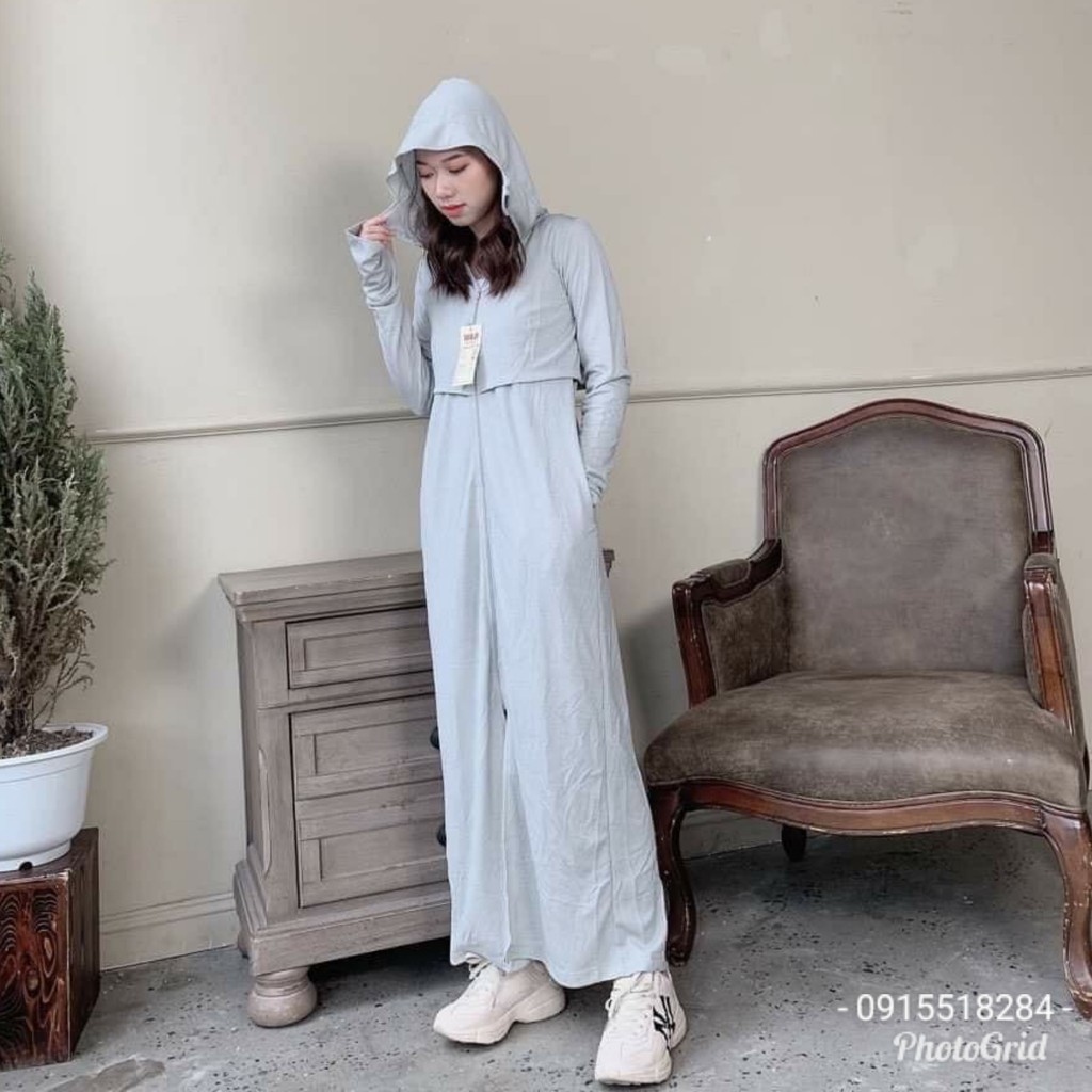 Áo chống nắng nữ toàn thân Muji 1 lớp, áo choàng toàn thân chất vải chống tia UV thoáng mát, thông hơi