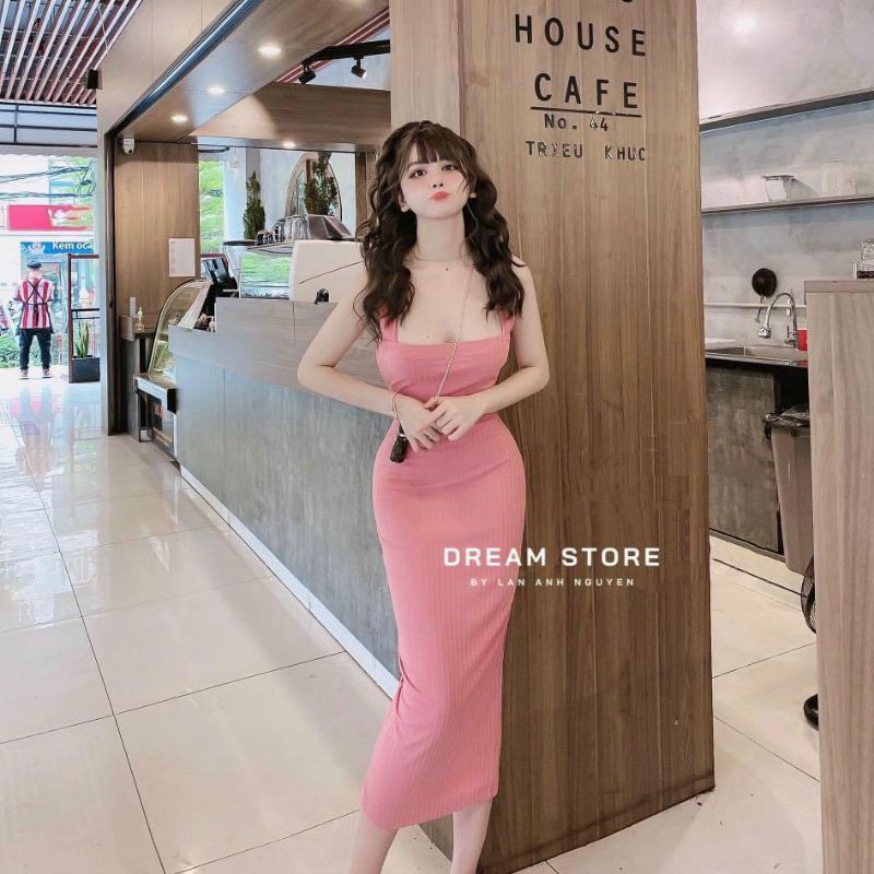 Đầm 2 dây bảng to form dài hot girl