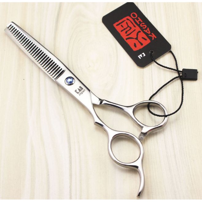 Bộ kéo cắt tóc tay trái kasho trắng (mua cặp tặng bao da, chỉnh kéo, lược toni guy)
