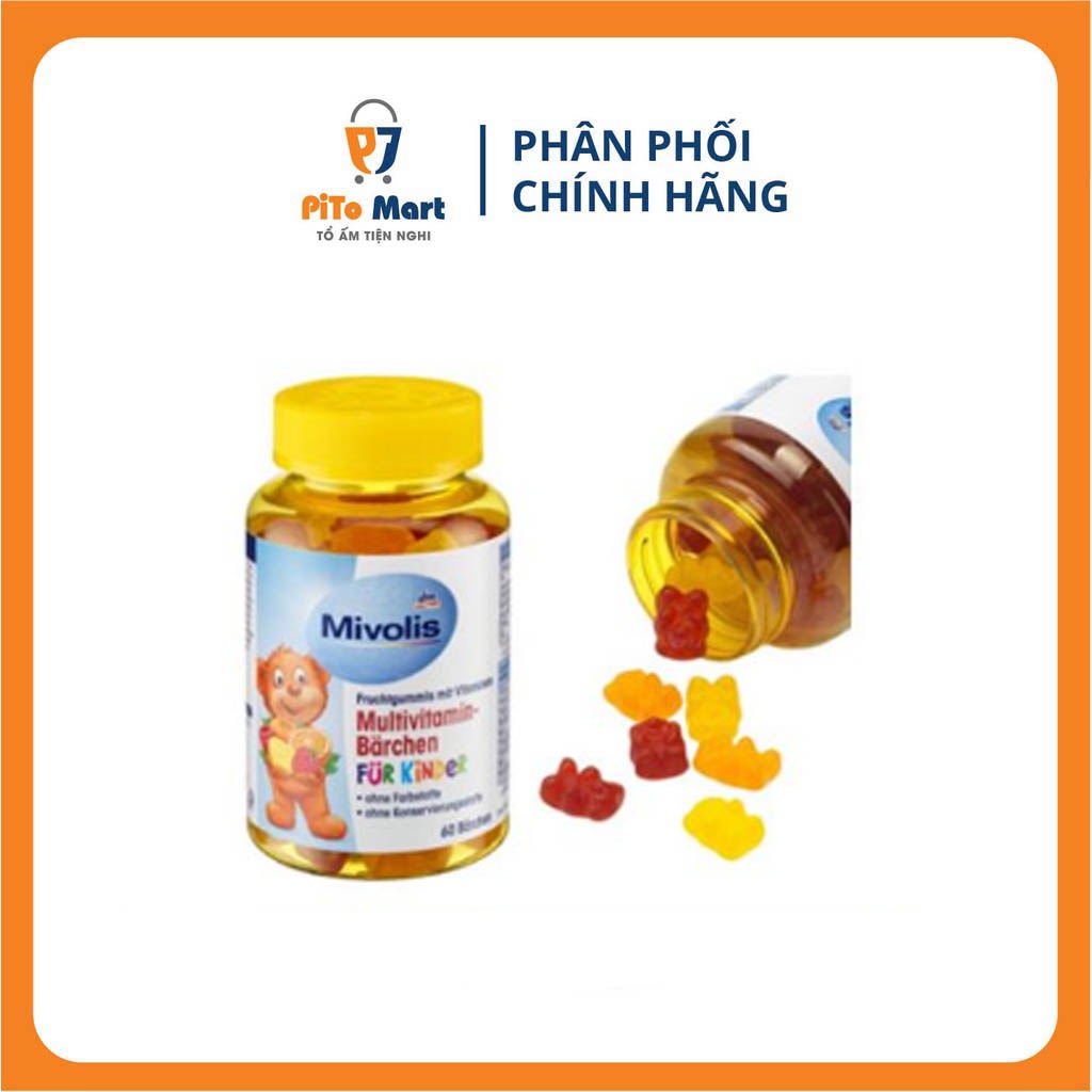 Kẹo Gấu Mivolis Đức 60 Viên Vị Trái Cây Nhập Khẩu Đức Chính Hãng