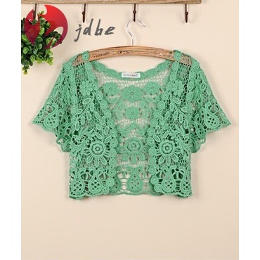 Áo Khoác Cardigan Ren Xuyên Thấu Ngắn Tay Thời Trang Mùa Hè Dành Cho Nữ 2022