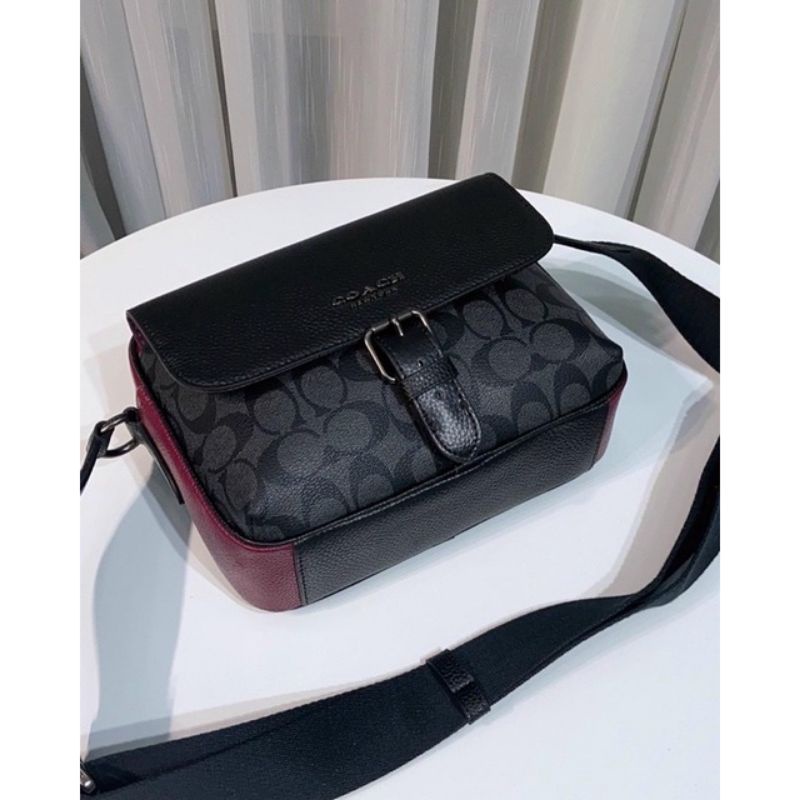 Túi đeo chéo C0ach nam Hudson da thật họa tiết chữ C cực sang