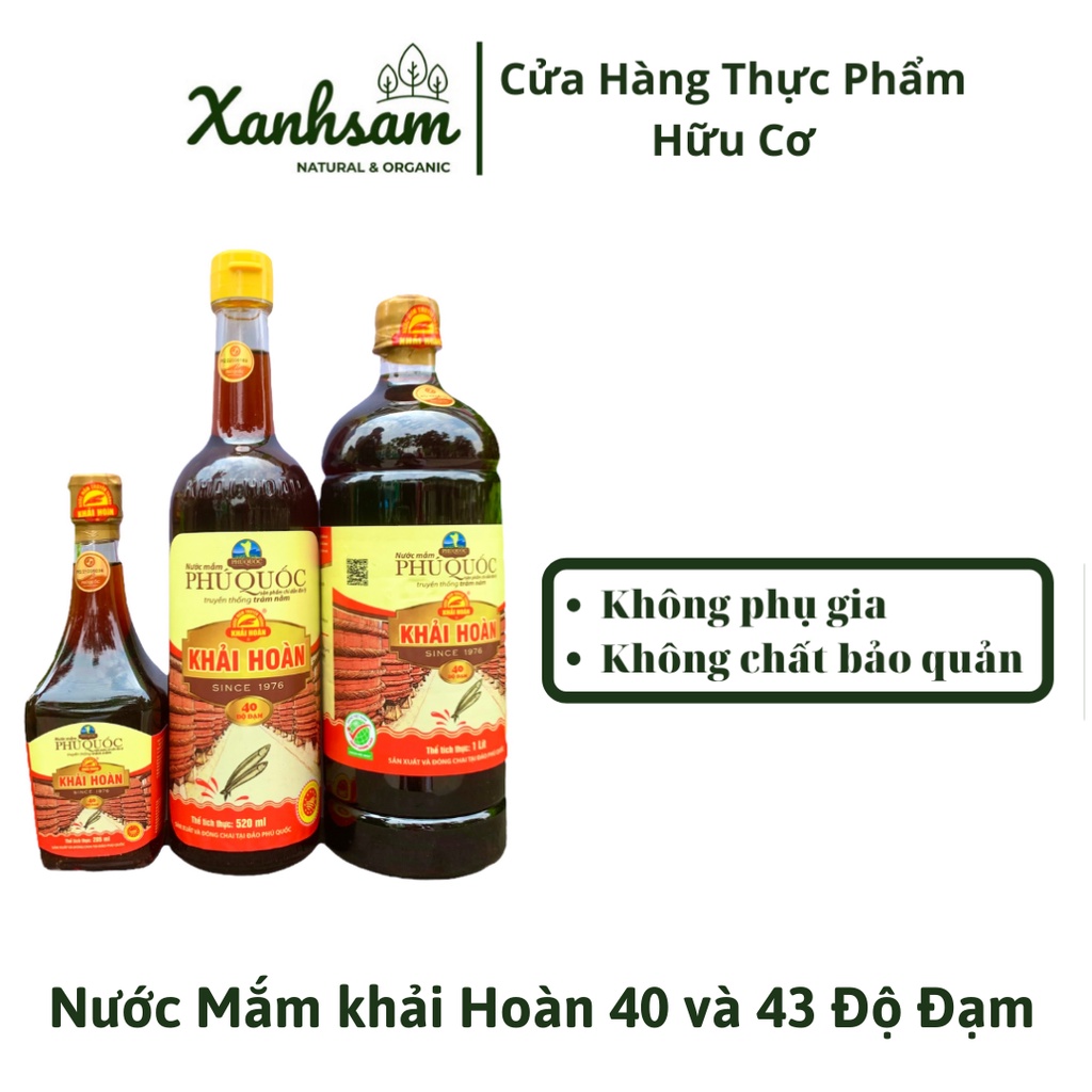 Nước Mắm Khải Hoàn 40 và 43 Độ Đạm Phú Quốc - XanhSam