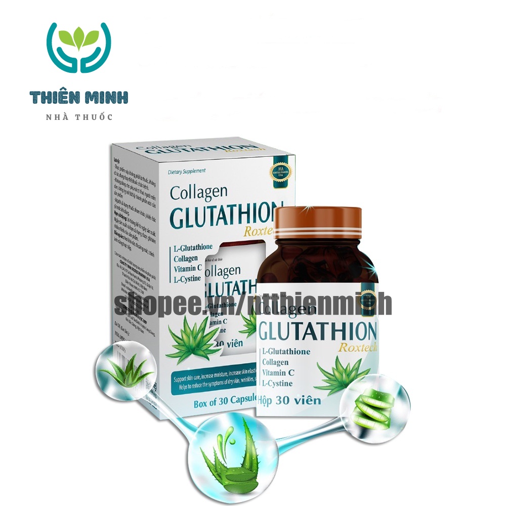 Viên uống đẹp da COLLAGEN GLUTATHION GOLD hỗ trợ làm đẹp, trắng sáng da, bô sung nội tiết tố nữ - Hộp 30 viên