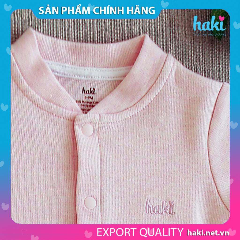 Bộ quần áo dài cài giữa bo cổ Melange Cotton BC004, set thu đông cho bé trai bé gái Haki