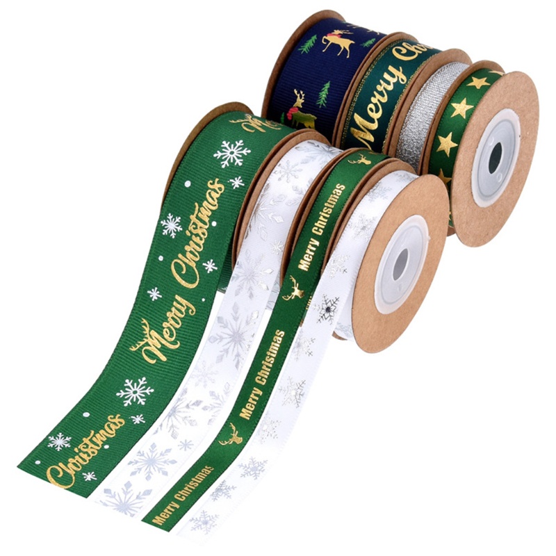Cuộn Dây Ruy Băng 8 Họa Tiết Đường Kính 10 15 25mm Dùng Trang Trí Giáng Sinh