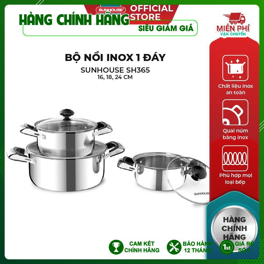 Bộ nồi inox 1 đáy Sunhouse SH365