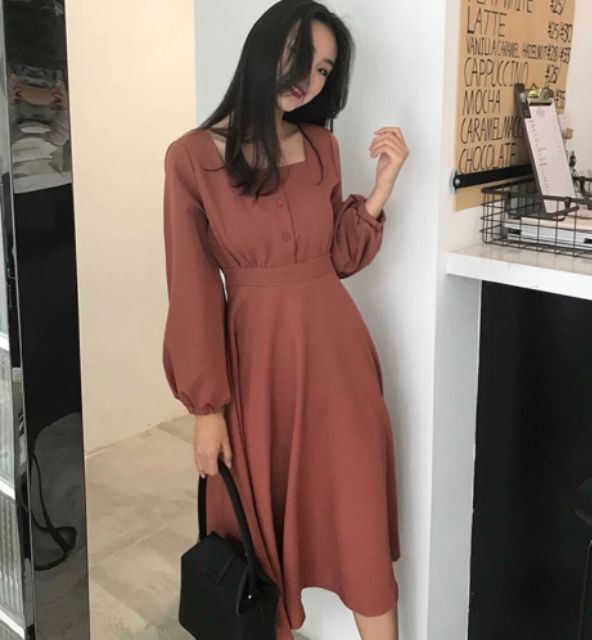 (CÓ SẴN) ĐẦM ULZZANG TAY DÀI - ĐẦM VINTAGE -VẢI ĐẸP LẮM NHA | BigBuy360 - bigbuy360.vn