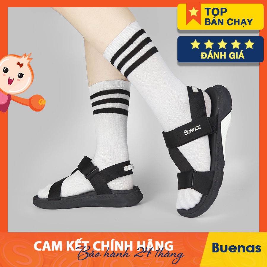 GIÀY SANDAL ĐI HỌC - BUENAS CHÍNH HÃNG F7 ĐEN ĐEN SIZE 39, 40, 41, 42, 43 [GIÀY SANDAL NAM NỮ]