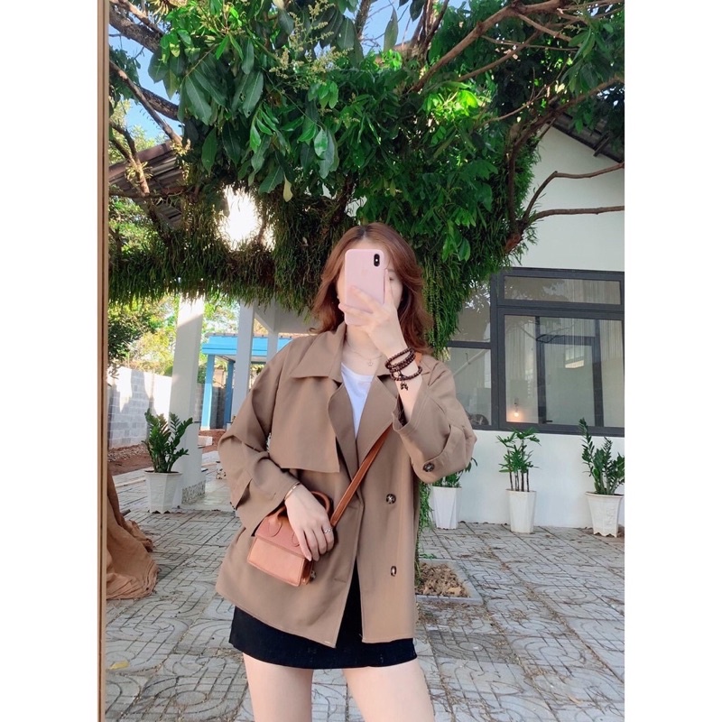 [Ảnh thật] Áo Blazer nữ dáng ngắn chất mịn - Áo khoác măng tô Quảng Châu loại 1 | BigBuy360 - bigbuy360.vn