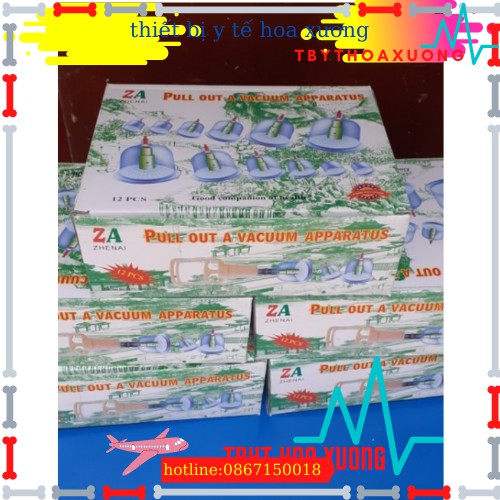 Bộ Giác Hơi Không Cần Lửa 12 Ly Kèm 1 Ống Bơm Chuyên Dụng-thietbiytehoaxuong