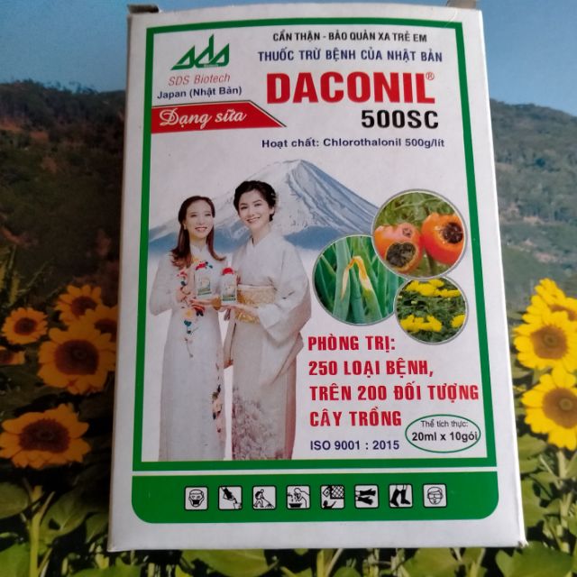 Thuốc DACONIL 500EC trừ bệnh thán thư, sương mai, đốm lá...