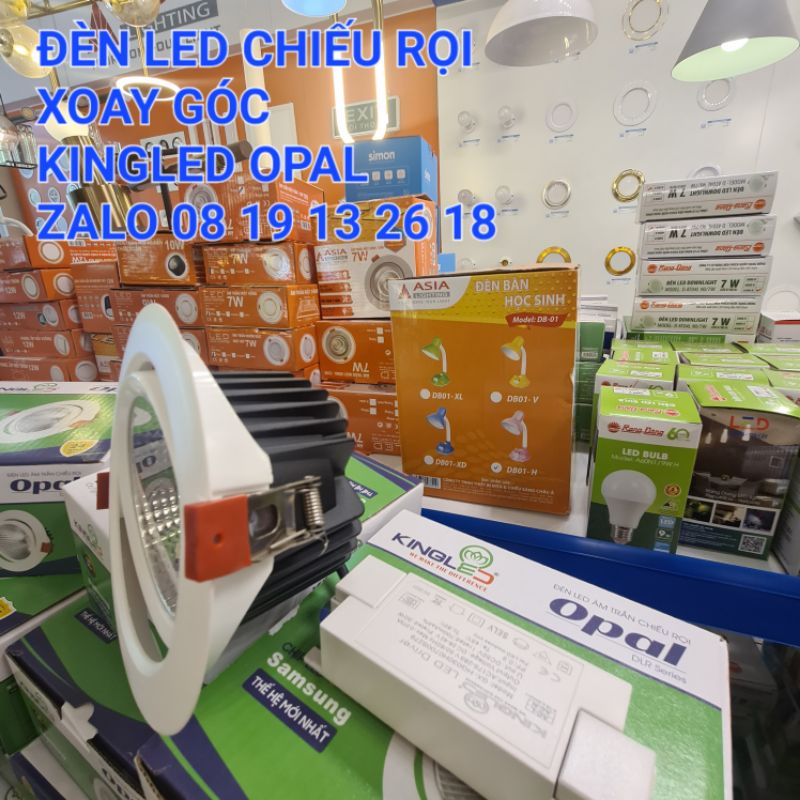 Đèn Led âm trần Xoay Góc KINGLED OPAL Spotlight chiếu rọi chỉnh góc cao cấp. 7W, 10W, 16W, 20W tới 30W.