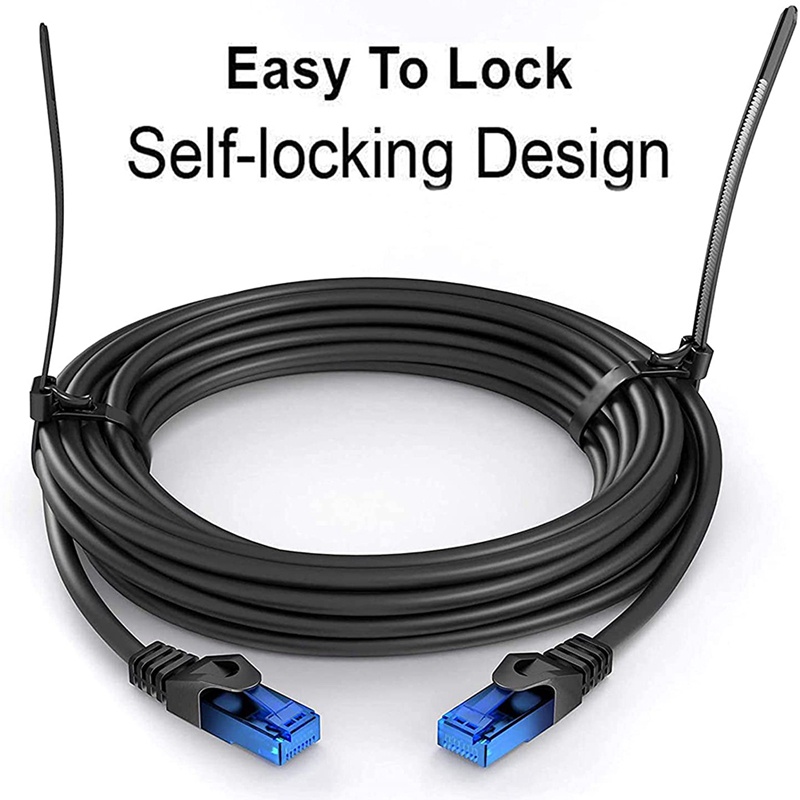 Set 100 Dây Rút Nylon Màu Đen Dày Dặn 12Inch Chịu Lực Tốt 100Lb