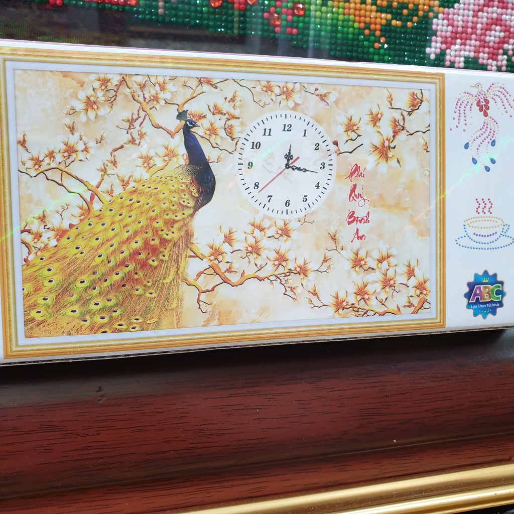 Tranh Đính Đá CÔNG PHÚ QUÝ BÌNH AN (ĐÁ ABC CAO CẤP). Kích Thước: 80cm x 50cm | BigBuy360 - bigbuy360.vn