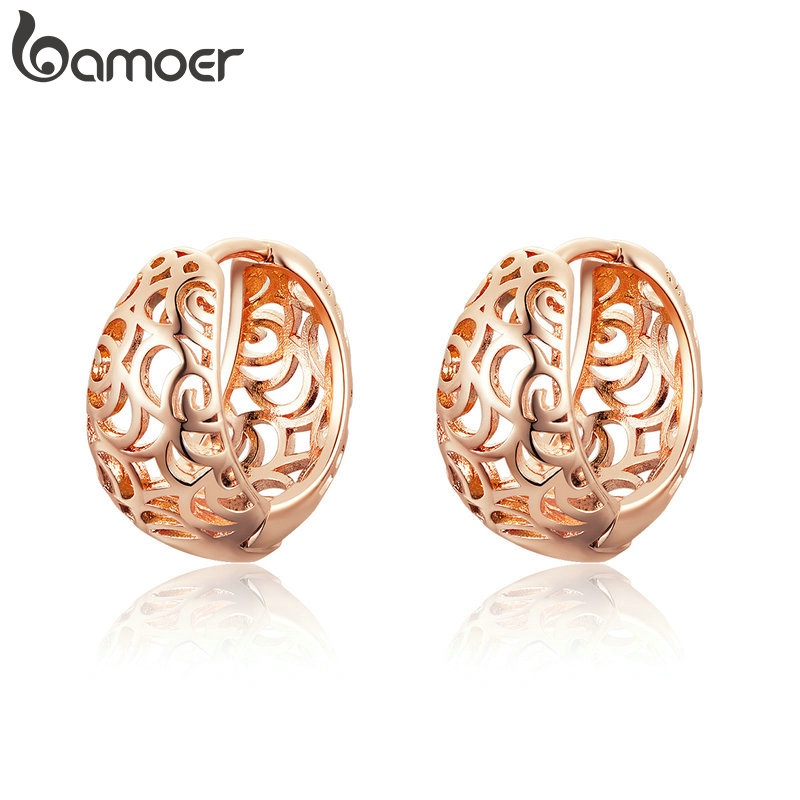 Đôi bông tai BAMOER hình hoa rỗng thời trang dành cho nữ