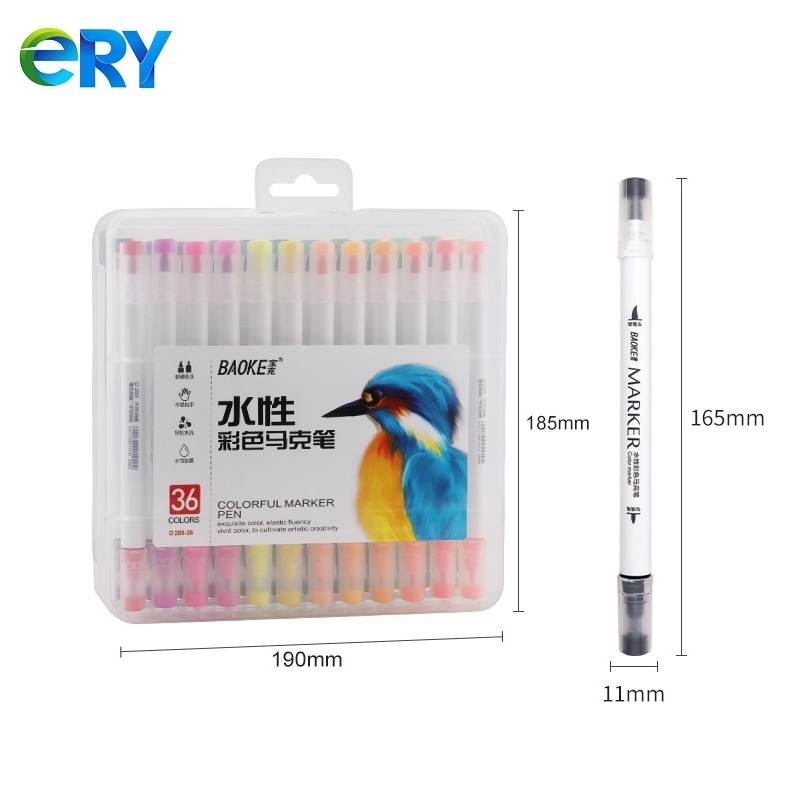 [Ship hỏa tốc] Brush Marker - Hộp bút lông màu hai đầu Baoke D289 - ByLy Store