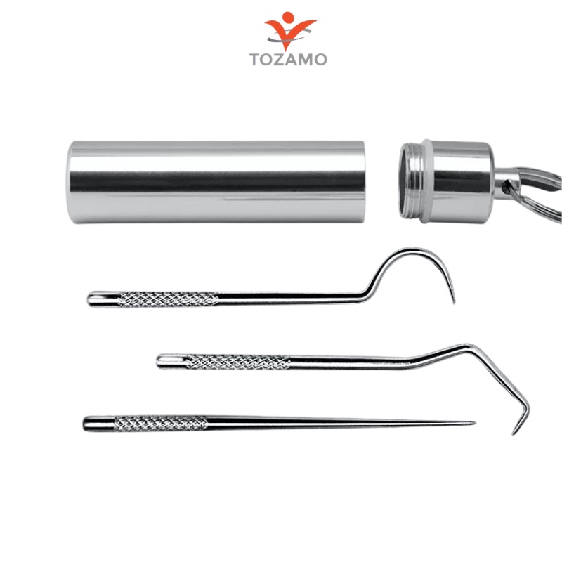 Bộ Dụng Cụ Xỉa Răng Lấy Cao Răng Tại Chỗ 3 Món Bằng Thép Không Gỉ 304